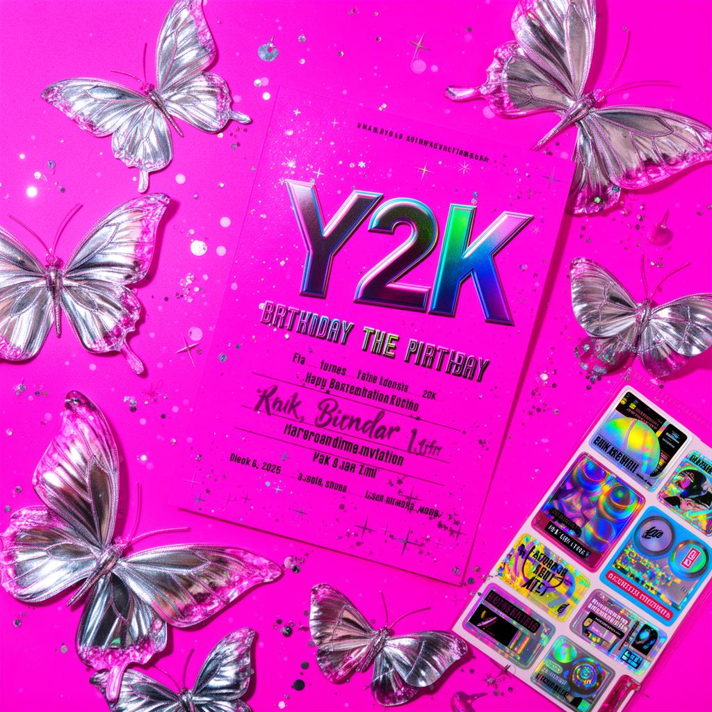 y2k birthday invites